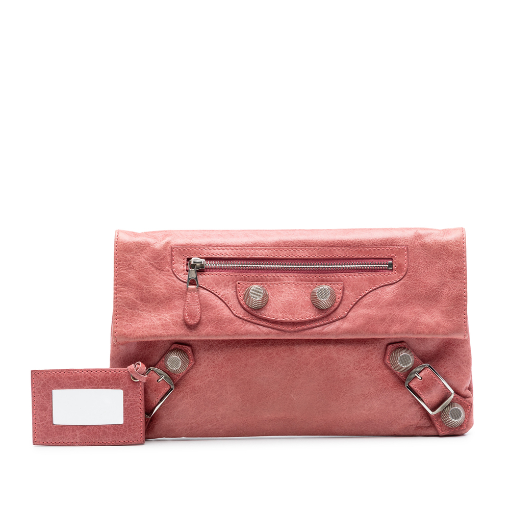 Pre-Loved Balenciaga Lambskin Motocross Classic Envelope Clutch - Picture 7 of 7